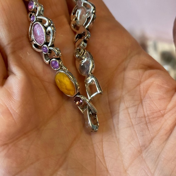 ☃️ Pastel Lavender and Orange Silver tone Bracelet - Picture 4 of 4